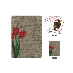 Vintage Tulips Playing Cards (mini)  by Valentinaart