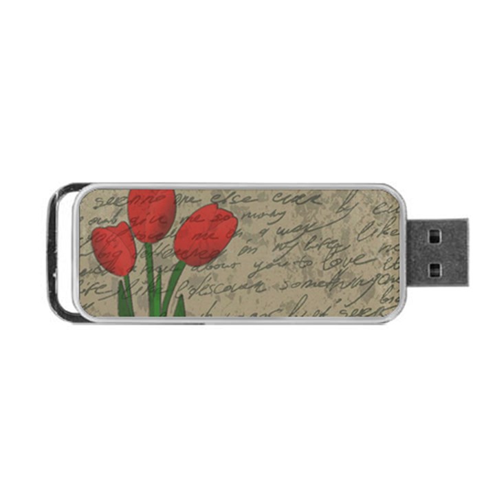 Vintage tulips Portable USB Flash (One Side)