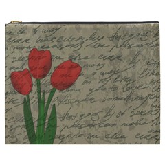 Vintage Tulips Cosmetic Bag (xxxl)  by Valentinaart