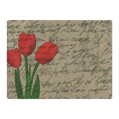 Vintage Tulips Double Sided Flano Blanket (mini)  by Valentinaart