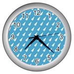 Air Pattern Wall Clocks (Silver)  Front