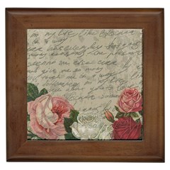 Vintage Roses Framed Tiles by Valentinaart