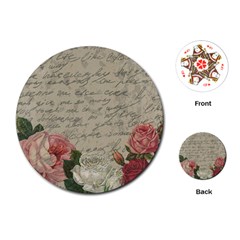 Vintage Roses Playing Cards (round)  by Valentinaart