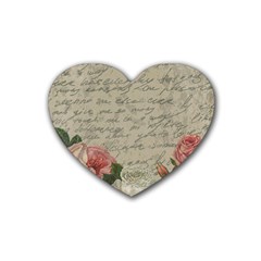 Vintage Roses Heart Coaster (4 Pack)  by Valentinaart