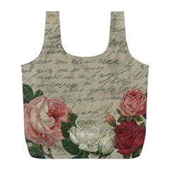 Vintage Roses Full Print Recycle Bags (l)  by Valentinaart