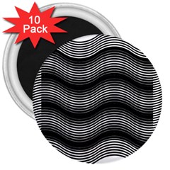 Two Layers Consisting Of Curves With Identical Inclination Patterns 3  Magnets (10 Pack) 