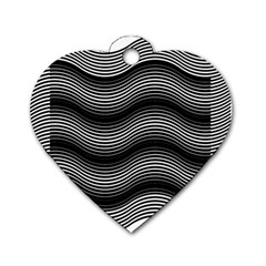 Two Layers Consisting Of Curves With Identical Inclination Patterns Dog Tag Heart (two Sides) by Simbadda