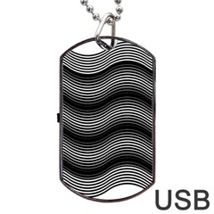 Two Layers Consisting Of Curves With Identical Inclination Patterns Dog Tag Usb Flash (one Side) by Simbadda