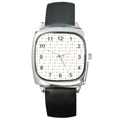 Sign Pattern Square Metal Watch