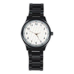 Sign Pattern Stainless Steel Round Watch