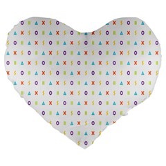 Sign Pattern Large 19  Premium Flano Heart Shape Cushions