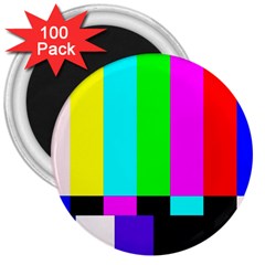 Color Bars & Tones 3  Magnets (100 Pack)