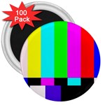 Color Bars & Tones 3  Magnets (100 pack) Front