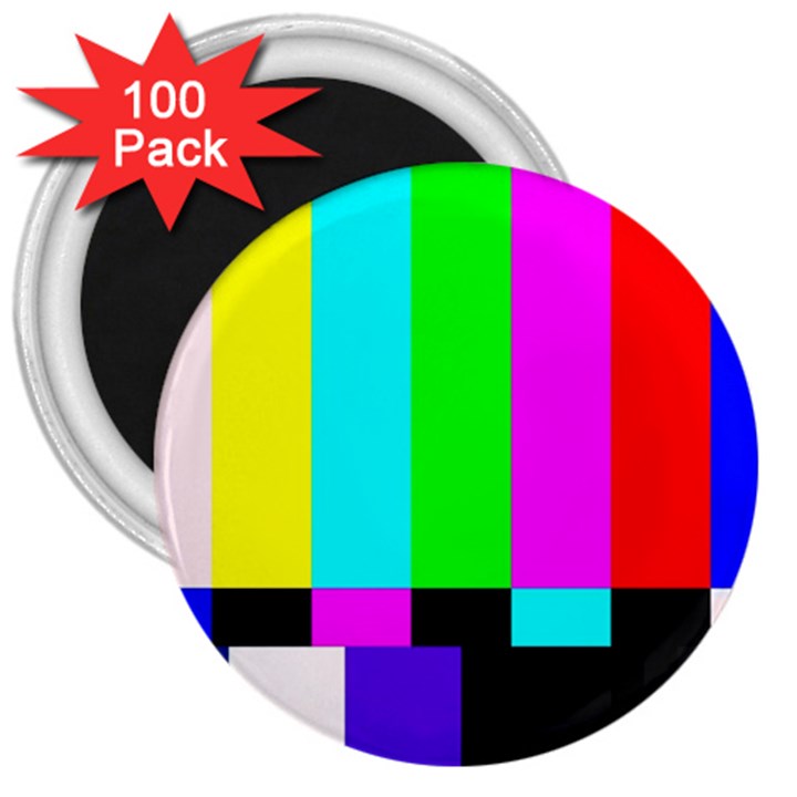 Color Bars & Tones 3  Magnets (100 pack)