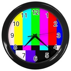 Color Bars & Tones Wall Clocks (black)