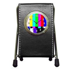 Color Bars & Tones Pen Holder Desk Clocks