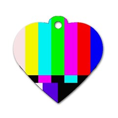 Color Bars & Tones Dog Tag Heart (one Side)