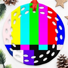 Color Bars & Tones Round Filigree Ornament (two Sides)