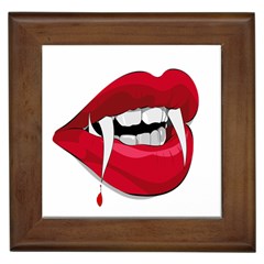 Mouth Jaw Teeth Vampire Blood Framed Tiles