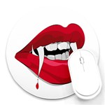 Mouth Jaw Teeth Vampire Blood Round Mousepads Front