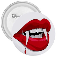 Mouth Jaw Teeth Vampire Blood 3  Buttons by Simbadda