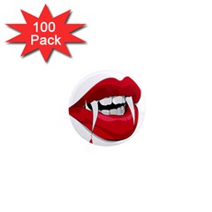 Mouth Jaw Teeth Vampire Blood 1  Mini Magnets (100 Pack)  by Simbadda