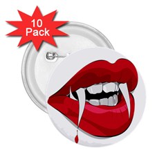 Mouth Jaw Teeth Vampire Blood 2 25  Buttons (10 Pack)  by Simbadda