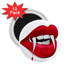 Mouth Jaw Teeth Vampire Blood 2 25  Magnets (10 Pack)  by Simbadda