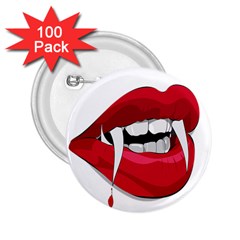 Mouth Jaw Teeth Vampire Blood 2 25  Buttons (100 Pack)  by Simbadda