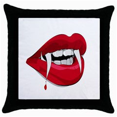 Mouth Jaw Teeth Vampire Blood Throw Pillow Case (black) by Simbadda