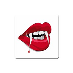 Mouth Jaw Teeth Vampire Blood Square Magnet by Simbadda