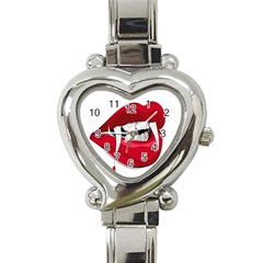 Mouth Jaw Teeth Vampire Blood Heart Italian Charm Watch by Simbadda