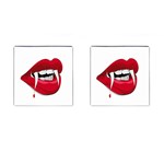 Mouth Jaw Teeth Vampire Blood Cufflinks (Square) Front(Pair)