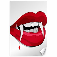 Mouth Jaw Teeth Vampire Blood Canvas 24  X 36  by Simbadda