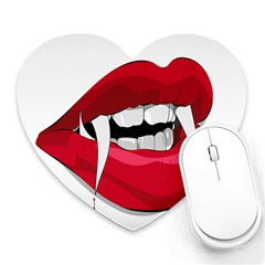 Mouth Jaw Teeth Vampire Blood Heart Mousepads