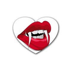 Mouth Jaw Teeth Vampire Blood Heart Coaster (4 Pack)  by Simbadda