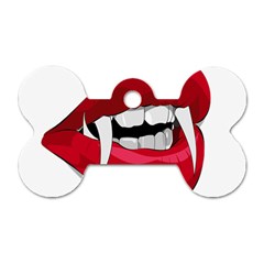 Mouth Jaw Teeth Vampire Blood Dog Tag Bone (two Sides) by Simbadda