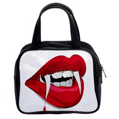 Mouth Jaw Teeth Vampire Blood Classic Handbags (2 Sides) by Simbadda