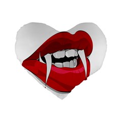 Mouth Jaw Teeth Vampire Blood Standard 16  Premium Heart Shape Cushions by Simbadda