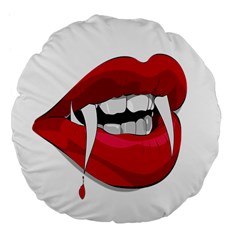 Mouth Jaw Teeth Vampire Blood Large 18  Premium Flano Round Cushions by Simbadda