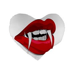 Mouth Jaw Teeth Vampire Blood Standard 16  Premium Flano Heart Shape Cushions by Simbadda