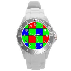 Bayer Pattern Round Plastic Sport Watch (L)