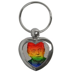 Rainbow Trump  Key Chains (heart)  by Valentinaart