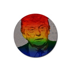 Rainbow Trump  Rubber Round Coaster (4 Pack)  by Valentinaart