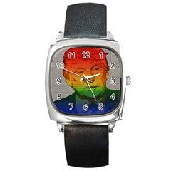 Rainbow Trump  Square Metal Watch by Valentinaart