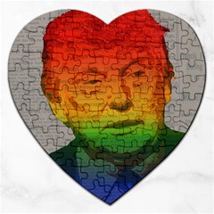 Rainbow Trump  Jigsaw Puzzle (heart) by Valentinaart