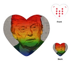 Rainbow Trump  Playing Cards (heart)  by Valentinaart