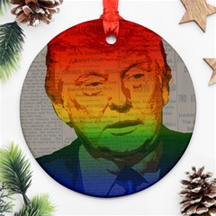 Rainbow Trump  Round Ornament (two Sides) by Valentinaart