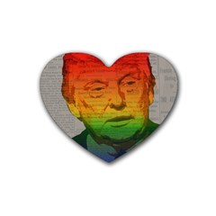 Rainbow Trump  Heart Coaster (4 Pack)  by Valentinaart