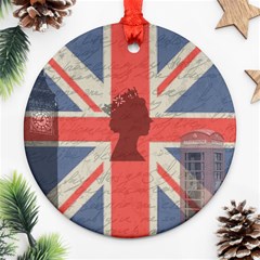 Vintage London Ornament (round) by Valentinaart